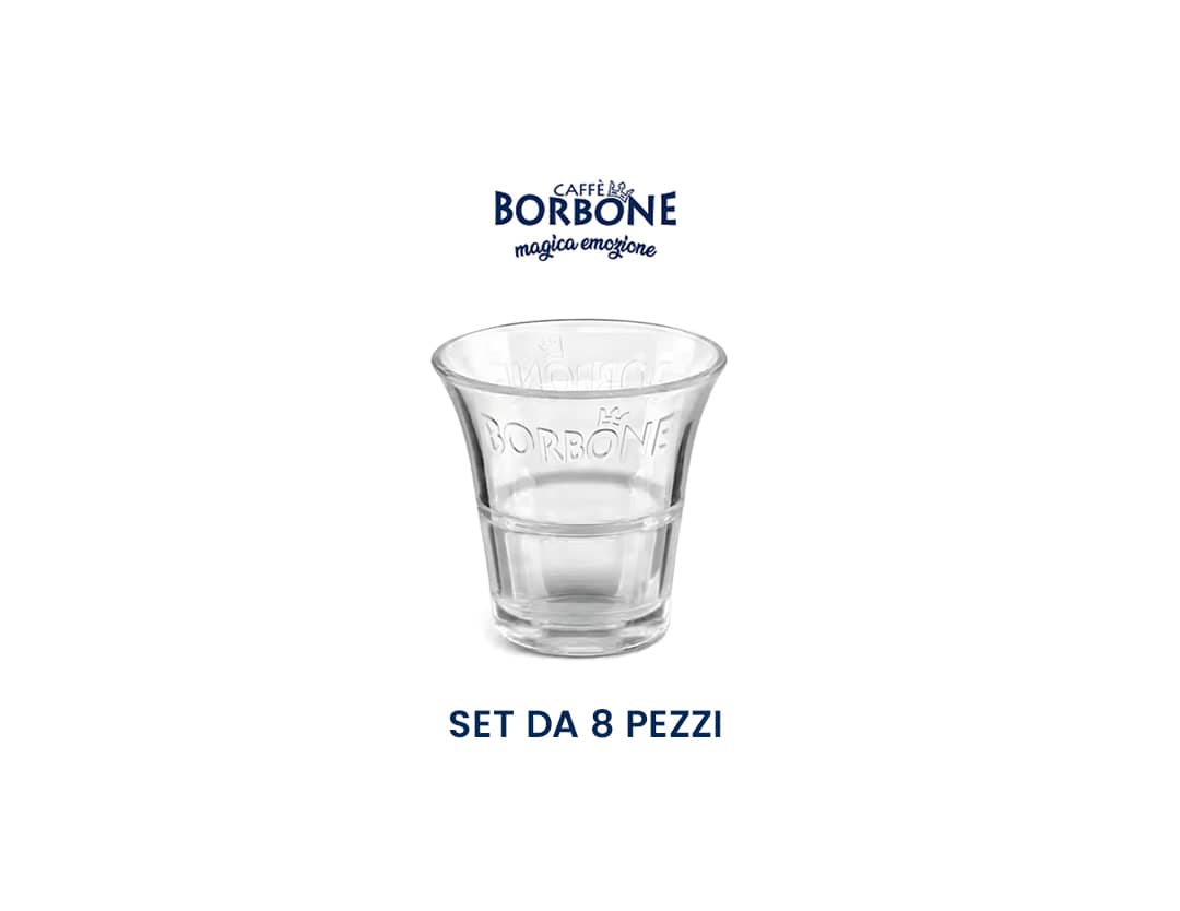 Bicchierini in vetro trasparente Caffè Borbone Accessori Borbone