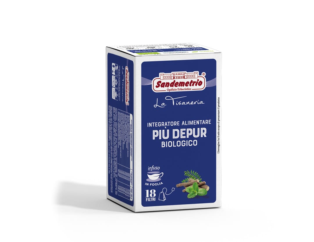 Infuso erbe più Depur - Integratore Alimentare Tè e Tisane Bustina Filtro Sandemetrio