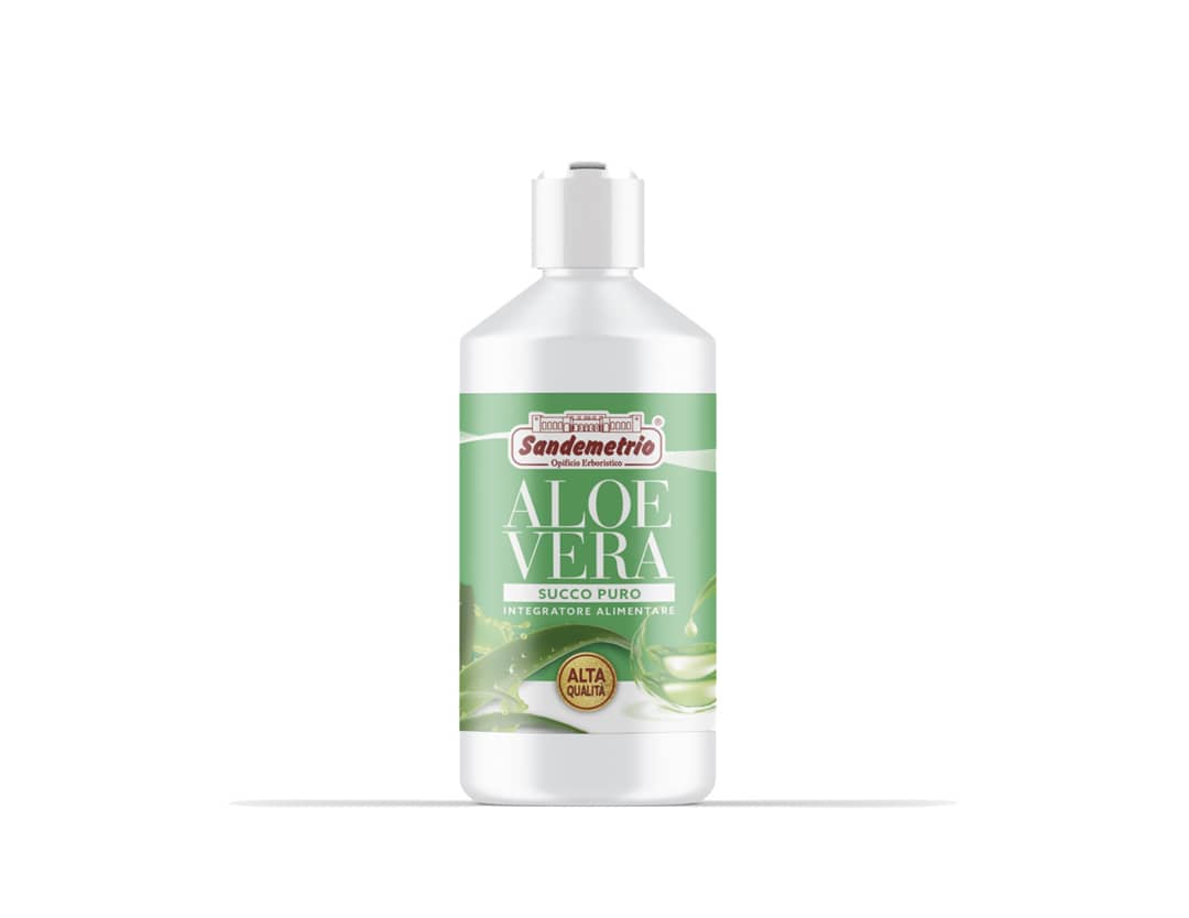 Aloe Vera Succo Puro 1 lt. Integratori Alimentari Sandemetrio