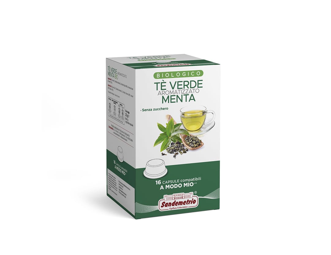 Tè verde aromatizzato menta Compatibile Lavazza A Modo Mio Sandemetrio