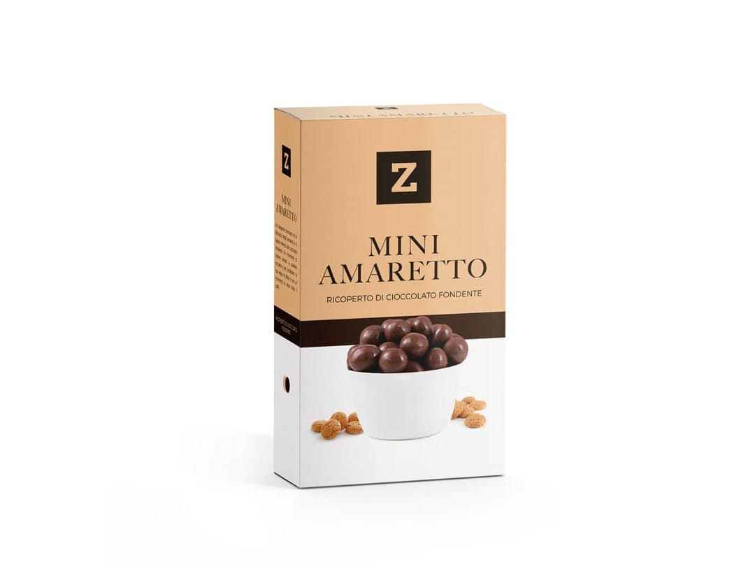 Mini amaretto ricoperto di cioccolato fondente Mini amaretto ricoperto di cioccolato fondente
